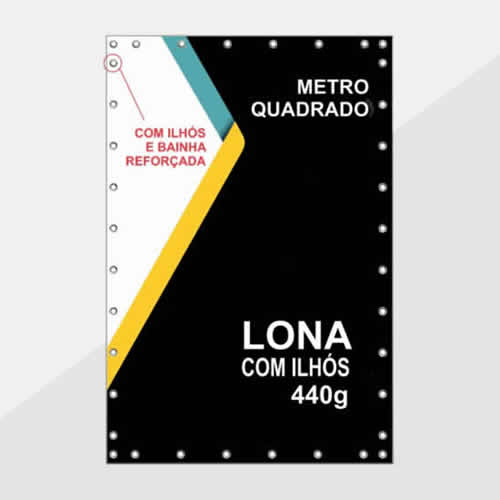Lona com ilhóses para painéis